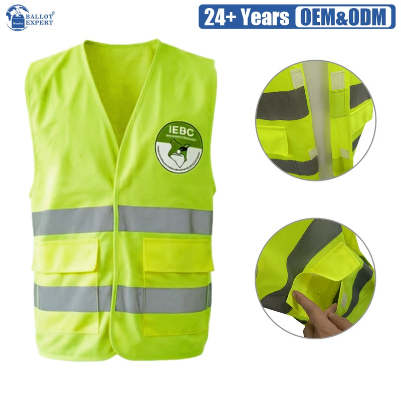 V-Neck Multi-Pocket Election Reflective Vest 4