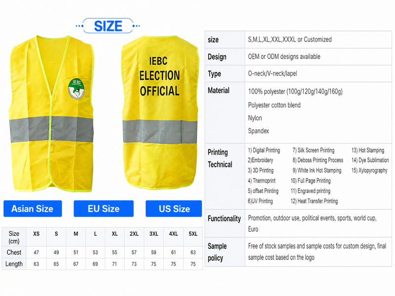 Single-Band Election Staff Reflective Vest Size.jpg